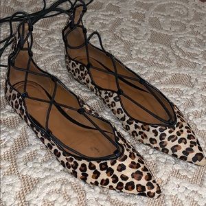 Zara leopard ballet flats